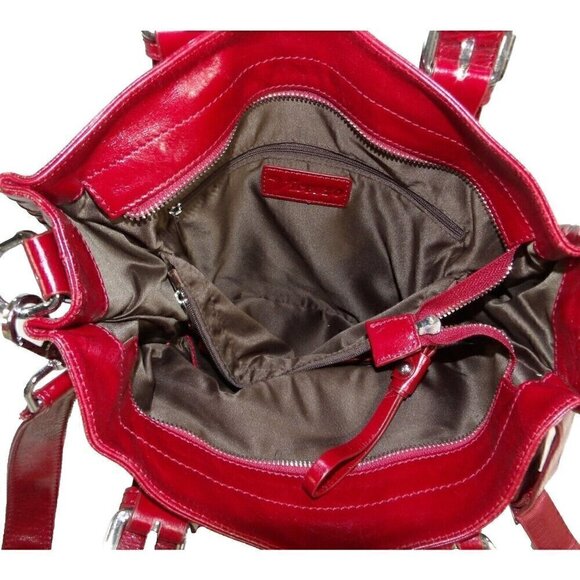 VICENZO red leather tote, shoulder bag, handbag, purse - Picture 2 of 10